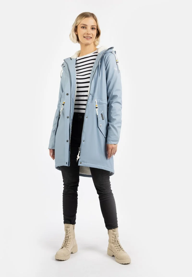 SCHMUDDELWEDDA REGENMANTEL MIT WEBPELZFUTTER IN TEDDYOPTIK KILATA - Parka - Hellblau 2 SCHMUDDELWEDDA REGENMANTEL MIT WEBPELZFUTTER IN TEDDYOPTIK KILATA - Parka - Hellblau – Bild 2