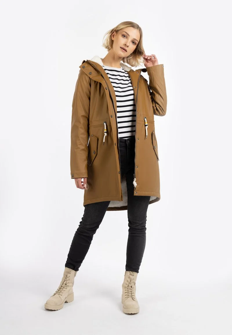 SCHMUDDELWEDDA REGENMANTEL MIT WEBPELZFUTTER IN TEDDYOPTIK KILATA - Parka - Dunkelsand 2 SCHMUDDELWEDDA REGENMANTEL MIT WEBPELZFUTTER IN TEDDYOPTIK KILATA - Parka - Dunkelsand – Bild 2