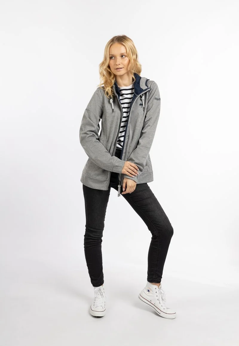 Schmuddelwedda KIANNA - Sweatjacke - Grau Melange Marine 2 Schmuddelwedda KIANNA - Sweatjacke - Grau Melange Marine – Bild 2