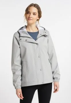 Schmuddelwedda Regenjacke / Wasserabweisende Jacke - Hellgrau
