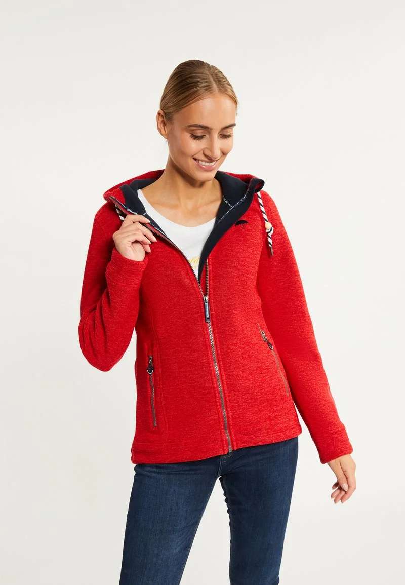 Schmuddelwedda FRAULLY - Fleecejacke - Rot Melange 1 Schmuddelwedda FRAULLY - Fleecejacke - Rot Melange