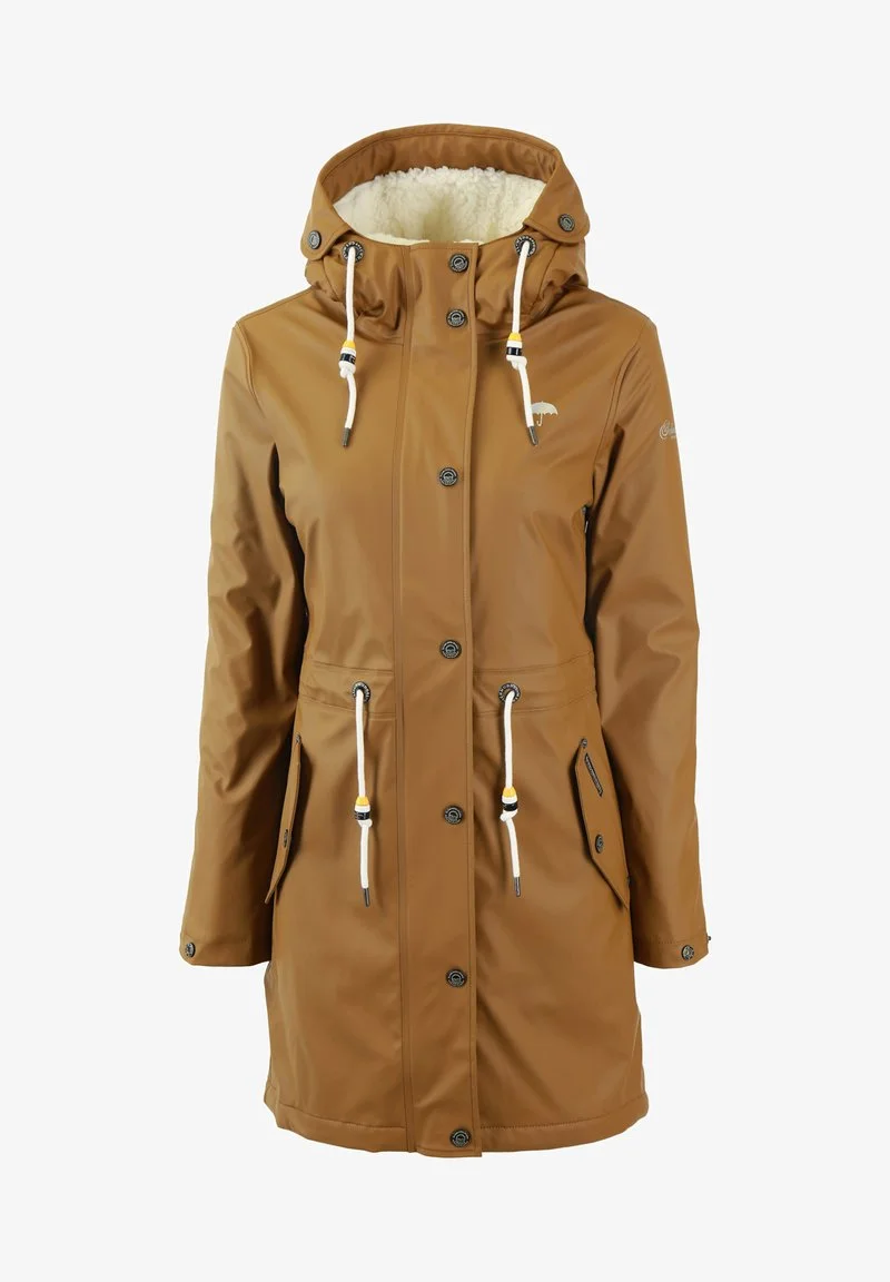 SCHMUDDELWEDDA REGENMANTEL MIT WEBPELZFUTTER IN TEDDYOPTIK KILATA - Parka - Dunkelsand 5 SCHMUDDELWEDDA REGENMANTEL MIT WEBPELZFUTTER IN TEDDYOPTIK KILATA - Parka - Dunkelsand – Bild 5