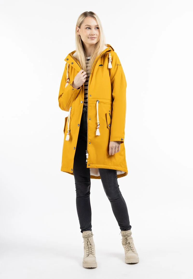 SCHMUDDELWEDDA REGENMANTEL MIT WEBPELZFUTTER KEYTI - Parka - Mustard Yellow 2 SCHMUDDELWEDDA REGENMANTEL MIT WEBPELZFUTTER KEYTI - Parka - Mustard Yellow – Bild 2