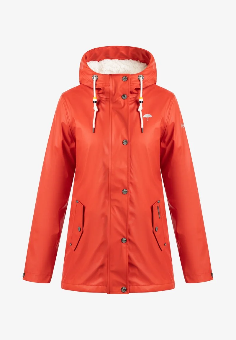 SCHMUDDELWEDDA REGENJACKE MIT WEBPELZFUTTER IN TEDDYOPTIK KILATA - Regenjacke / Wasserabweisende Jacke - Rot 5 SCHMUDDELWEDDA REGENJACKE MIT WEBPELZFUTTER IN TEDDYOPTIK KILATA - Regenjacke / Wasserabweisende Jacke - Rot – Bild 5