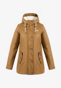 SCHMUDDELWEDDA REGENJACKE MIT WEBPELZFUTTER IN TEDDYOPTIK KILATA - Regenjacke / Wasserabweisende Jacke - Dunkelsand -Schmuddelwedda Verkäufe d83a625dce8f4300a09cc6df20a344bc