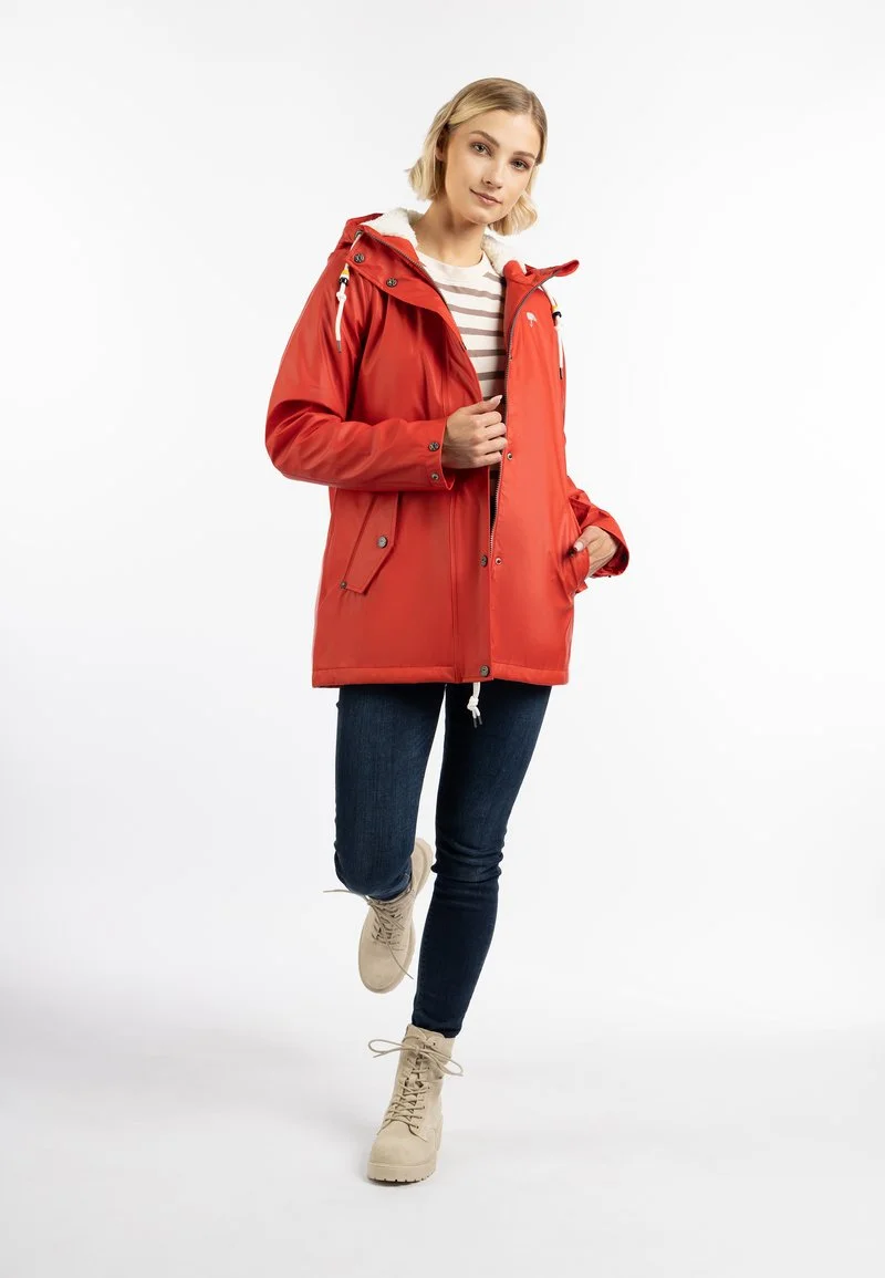 SCHMUDDELWEDDA REGENJACKE MIT WEBPELZFUTTER IN TEDDYOPTIK KILATA - Regenjacke / Wasserabweisende Jacke - Rot 2 SCHMUDDELWEDDA REGENJACKE MIT WEBPELZFUTTER IN TEDDYOPTIK KILATA - Regenjacke / Wasserabweisende Jacke - Rot – Bild 2