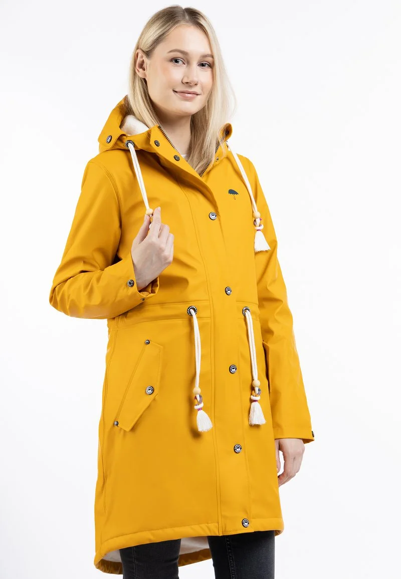SCHMUDDELWEDDA REGENMANTEL MIT WEBPELZFUTTER KEYTI - Parka - Mustard Yellow 6 SCHMUDDELWEDDA REGENMANTEL MIT WEBPELZFUTTER KEYTI - Parka - Mustard Yellow – Bild 6