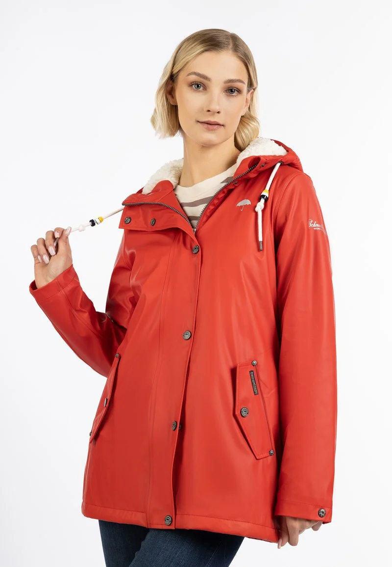 SCHMUDDELWEDDA REGENJACKE MIT WEBPELZFUTTER IN TEDDYOPTIK KILATA - Regenjacke / Wasserabweisende Jacke - Rot 6 SCHMUDDELWEDDA REGENJACKE MIT WEBPELZFUTTER IN TEDDYOPTIK KILATA - Regenjacke / Wasserabweisende Jacke - Rot – Bild 6